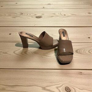 Elegant Mocha Women's Heeled Mules